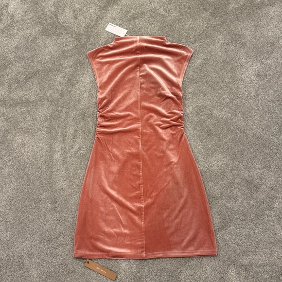 NWT Reformation Alden Knit Mini Dress in Dusty Light Pink Velvet Size large - Picture 13 of 13